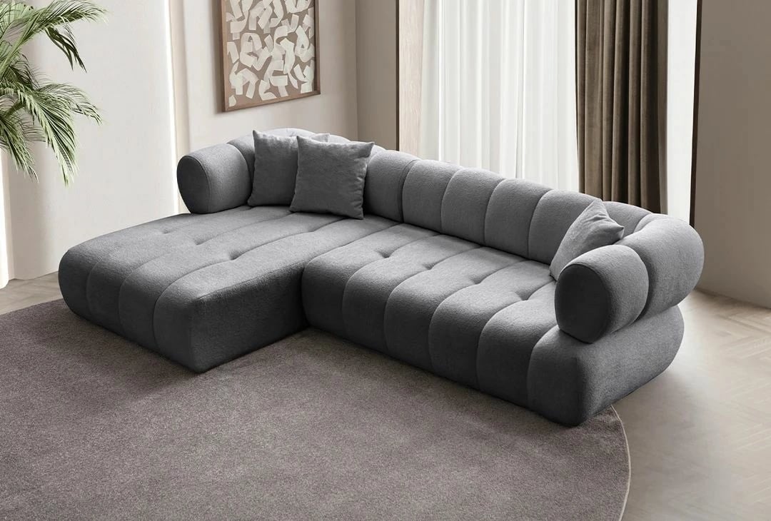 Këndare Petra, ngjyrë gri e errët, Atelier del Sofa, pjesa e majtë