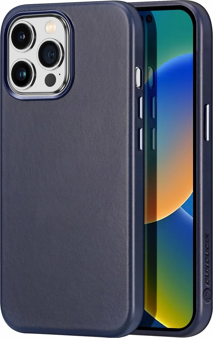 Mbështjellës Dux Ducis Naples për iPhone 14 Pro Max, MagSafe, lëkurë, kaltër