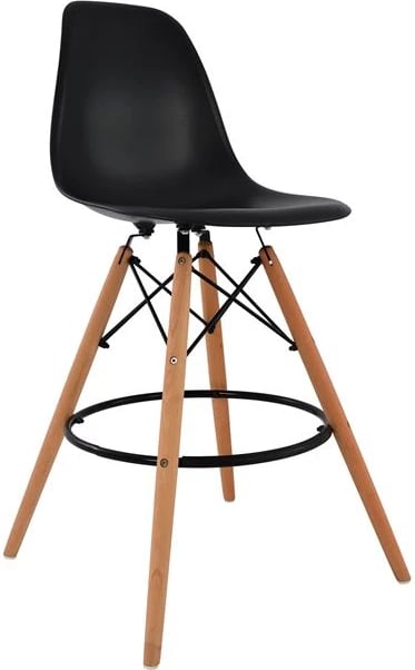 Karrige për bar Renata e zezë FH0173.02 47x50x108 cm, set prej 4 copë