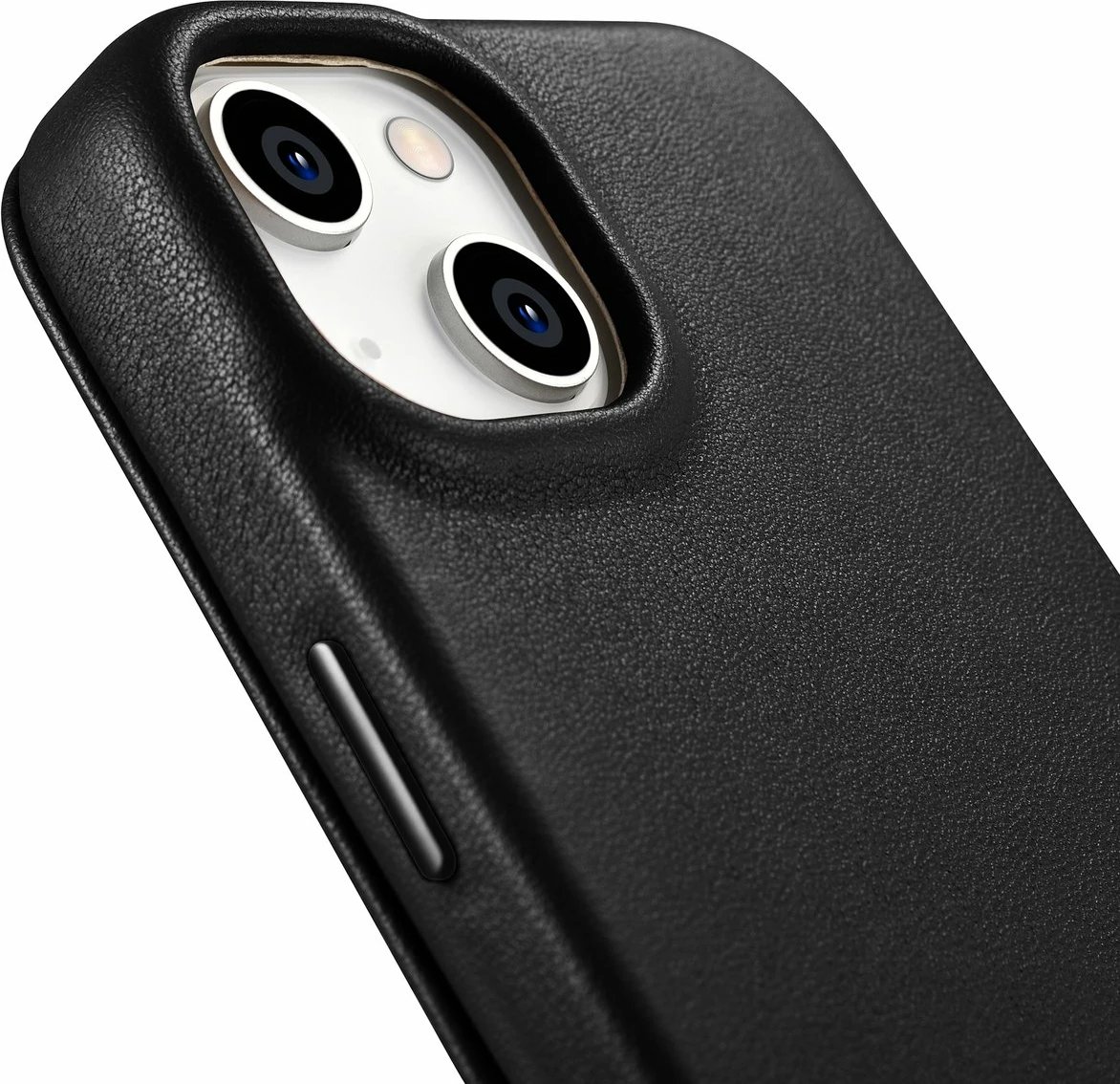 Mbështjellës iCarer CE Premium lëkurë për iPhone 14 Plus, MagSafe, i zi