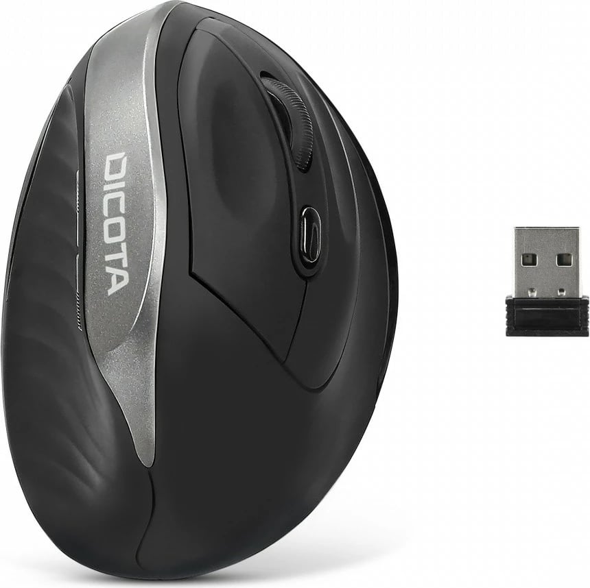 Maus ergonomik pa tela DICOTA Relax D31981 800–1600 DPI 5 butona USB dorë e djathtë zi