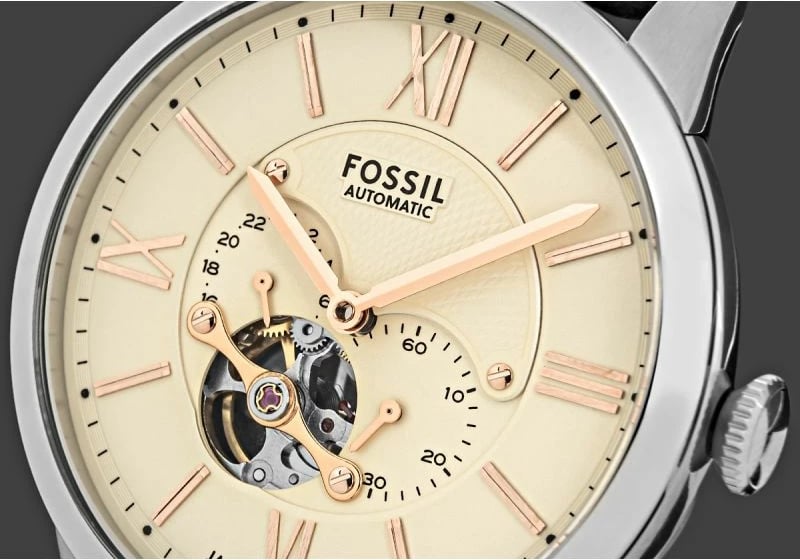 Orë dore për meshkuj Fossil, kafe