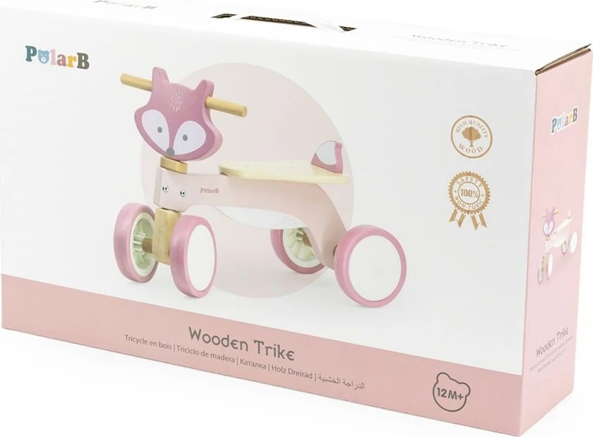 Ride-on druri me 4 rrota, Viga PolarB 44239, bllokim drejtimi, goma EVA, për 12m+, dizajn dhelpër, rozë