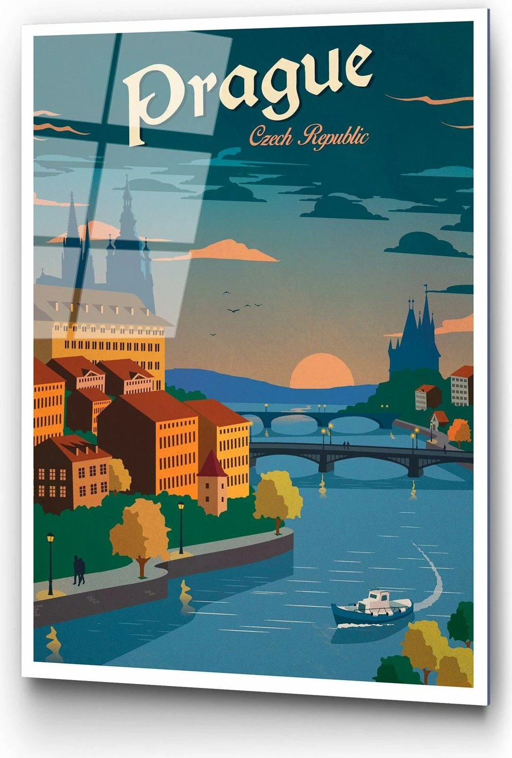 Pikturë dekorative prej xhami të temperuar, shumëngjyrëshe, Wallity UV-997, 30x45cm