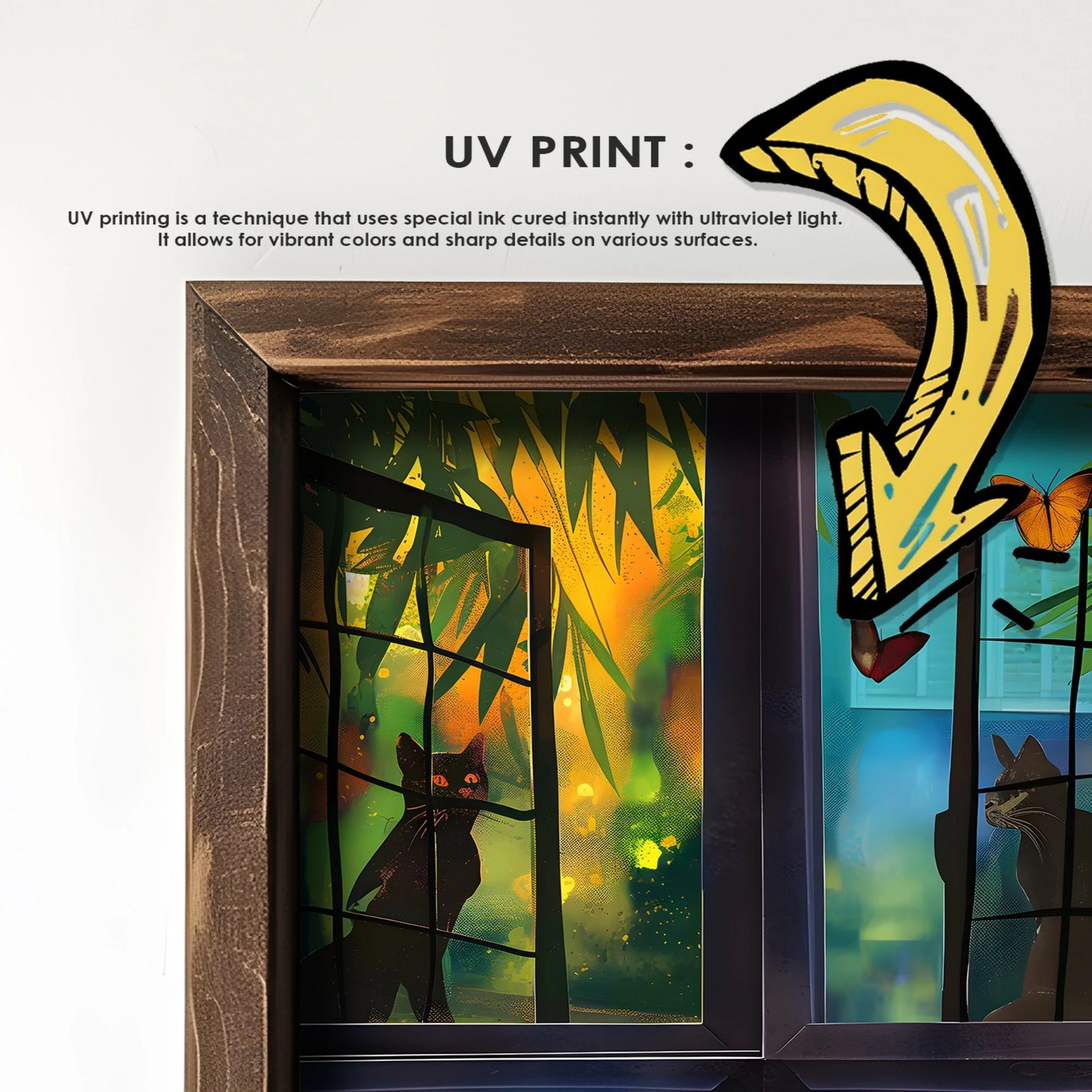 Pikturë dekorative me kornizë MDF, shumëngjyrëshe, GE163-L