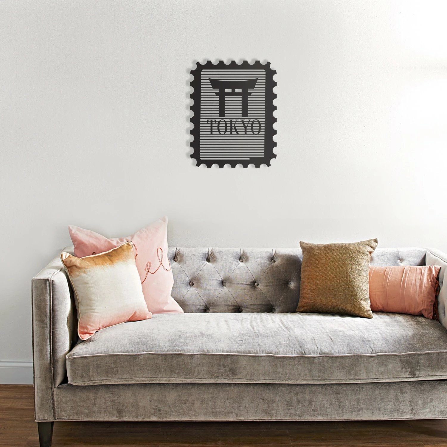 Aksesor dekorativ metalik për mur, Wallity, Tokyo Stamp