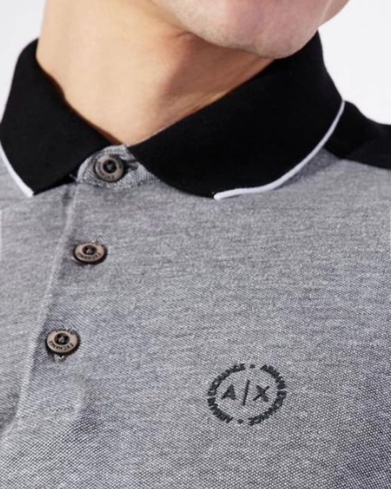 Polo për meshkuj Armani Exchange, e zezë