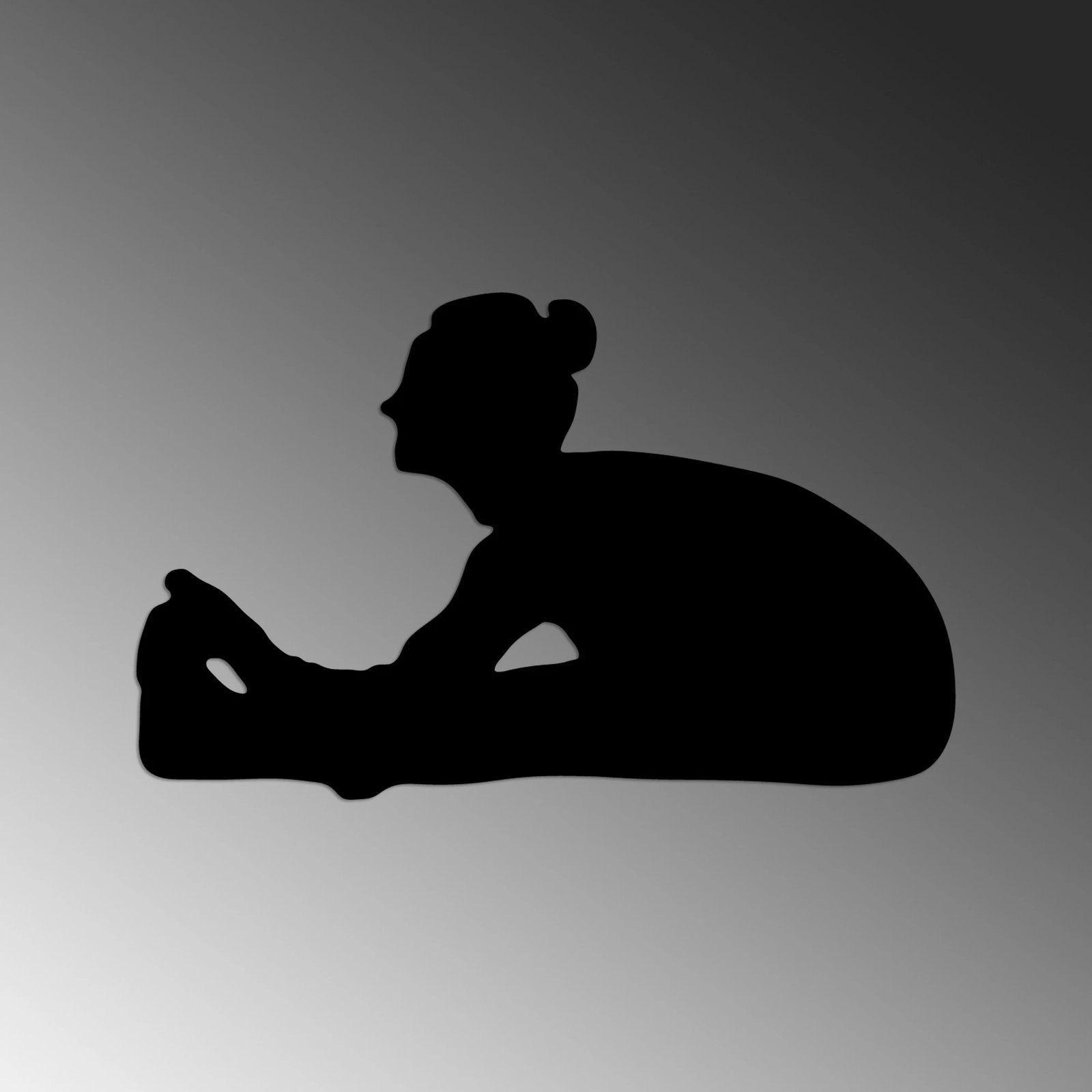 Aksesor dekorativ metalik për mur, Yoga 23, ngjyrë e zezë, 60x37cm