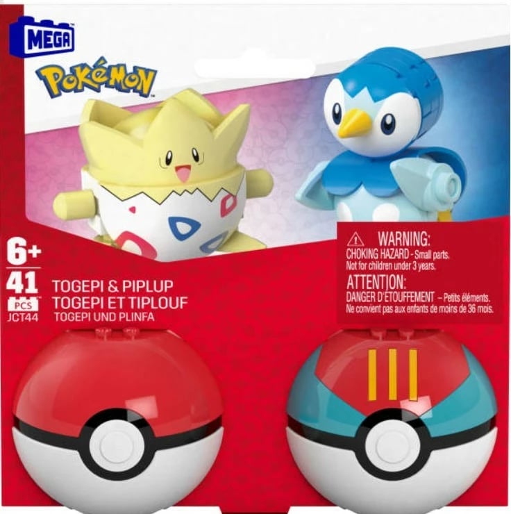Set ndërtimi Mega Bloks Pokemon, HXP11/JCT44, 41 pjesë, Togepi dhe Piplup