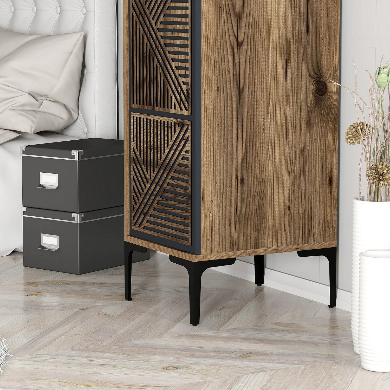 Dollap Hanah Home, Kumsal P, ngjyrë arre dhe antracit