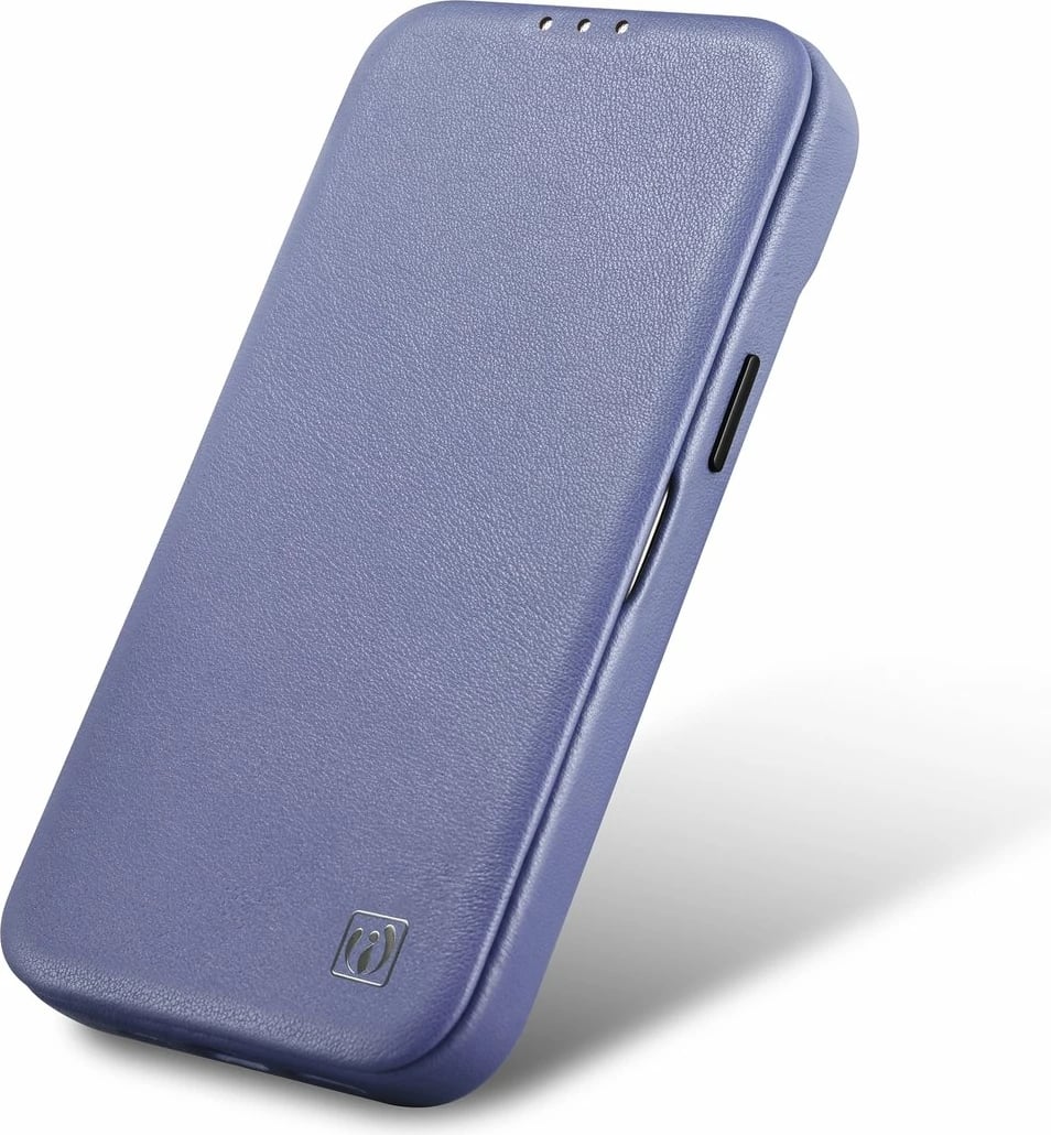 Mbështjellës iCarer CE Premium lëkurë folio për iPhone 14 Pro, MagSafe, vjollcë e lehtë