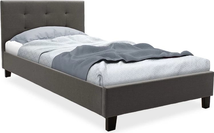 Krevat Mago në material ngjyrë gri e errët 100x200cm