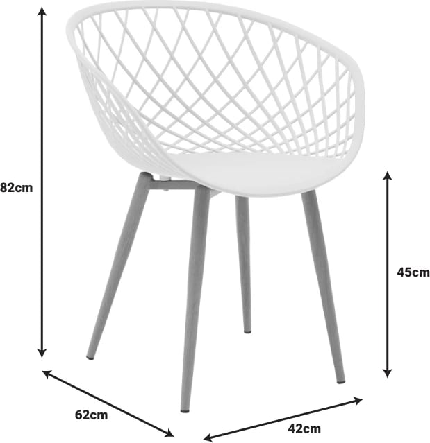 Tavolinë me karrige Ezra-Natali, ngjyrë natyrale e zezë, 80x80x76cm