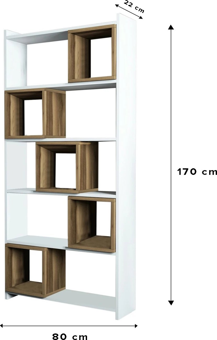 Raft librash Hanah Home, Box, bardhë dhe arre