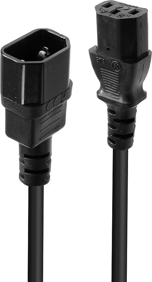 Kabllo rryme LINDY IEC C14 në IEC C13 1m, e zezë