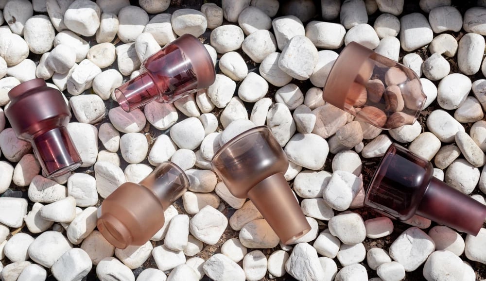 Vazo qelqi, ngjyrë terrakote, 15x15x24 cm