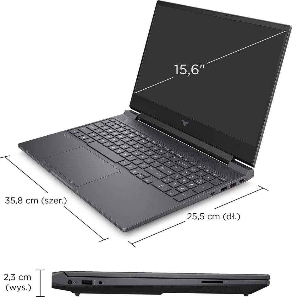 Laptop gaming HP Victus 15-fa2243nw, Intel Core i5-13420H, 16GB RAM, 512GB SSD, RTX 4050, 15.6" FHD, Gri