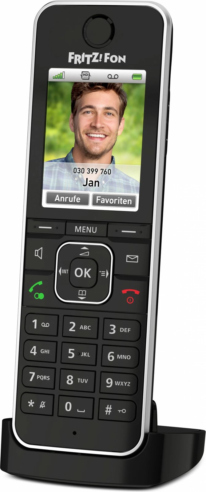 Telefon pa kabëll AVM FRITZ!Fon C6, DECT, Ekran, 300 kontakte, ID thirrës, E zezë