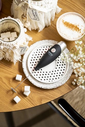 Rrahës qumështi Adler CR 4501 me rrahëse inoksi, me rrahëse veze dhe qëndrim, me bateri, zi/gri