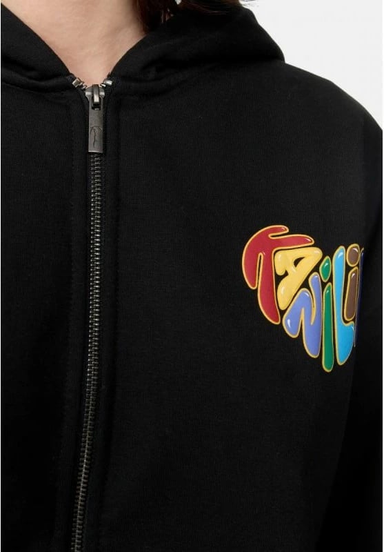 Duks me zip të plotë Karl Kani Woven Signature Kani Life OS për meshkuj dhe femra, ngjyrë e zezë Duks me zip të plotë Karl Kani Woven Signature Kani Life OS për meshkuj dhe femra, ngjyrë e zezë