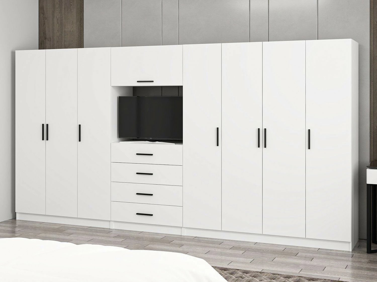 Dollap i madh për rroba, ngjyrë e bardhë, Skye Decor Minar Kale - 7828