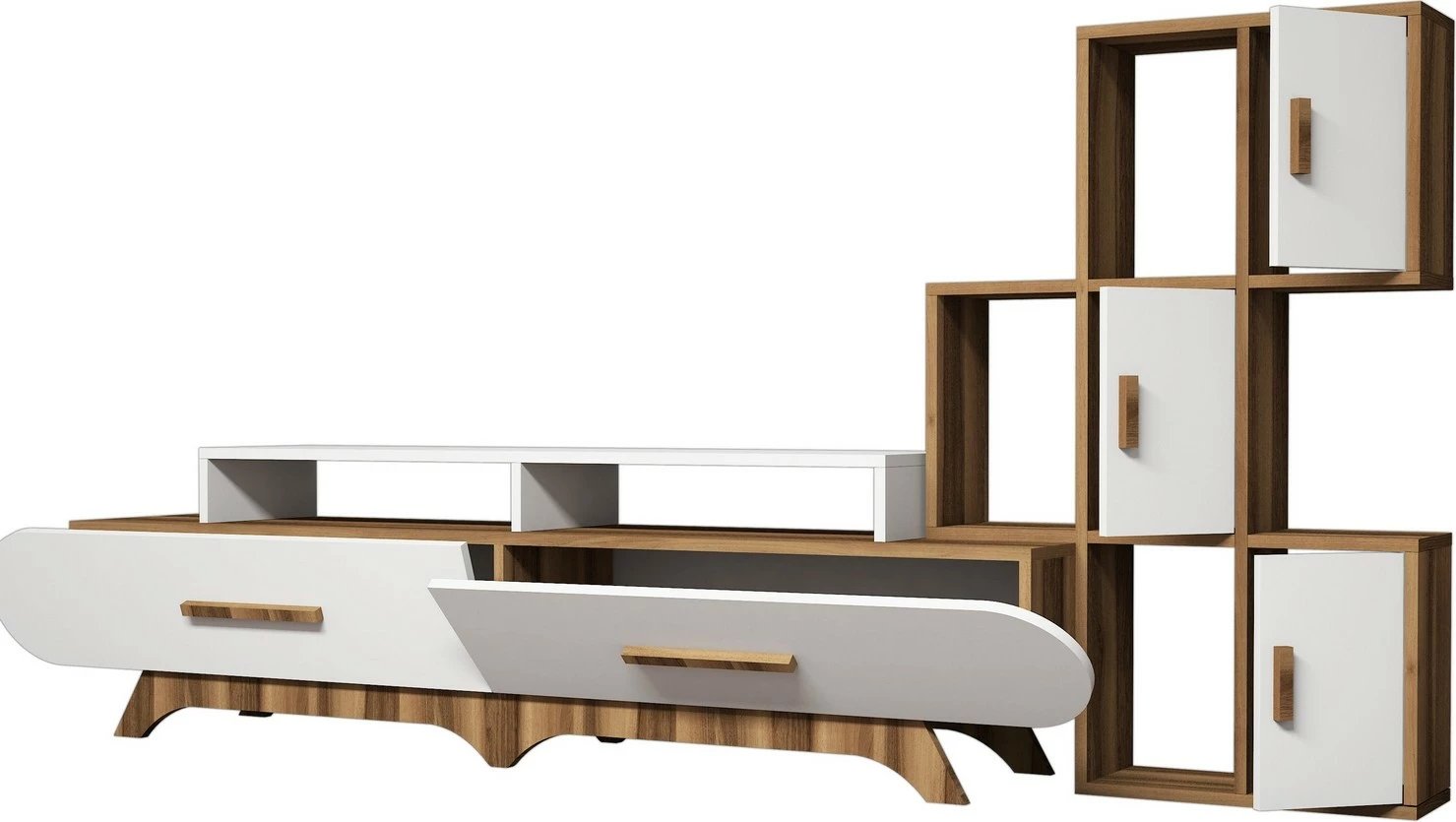 Komodë TV Hanah Home Flora S, ngjyrë arre dhe e bardhë