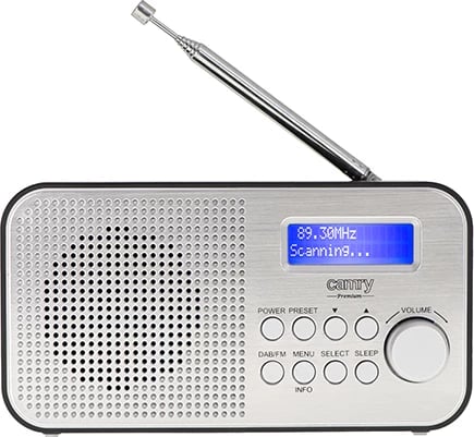 Radio portativ, Adler, CR 1179, DAB/DAB+/FM, ekran LCD, memorie 20 stacione, alarm, bateri 2000mAh, argjendtë/zezë