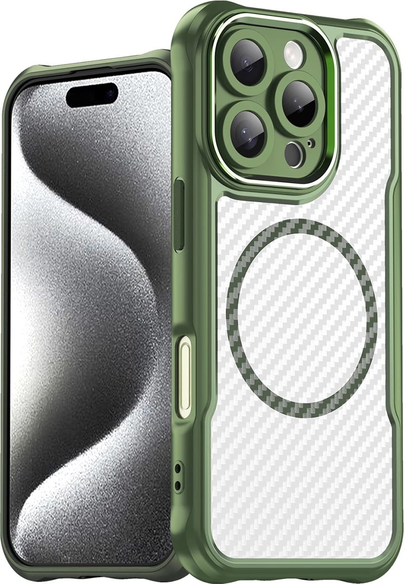 Mbështjellës Hurtel Leading Series MagSafe për iPhone 16 Pro, TPU, i gjelbër
