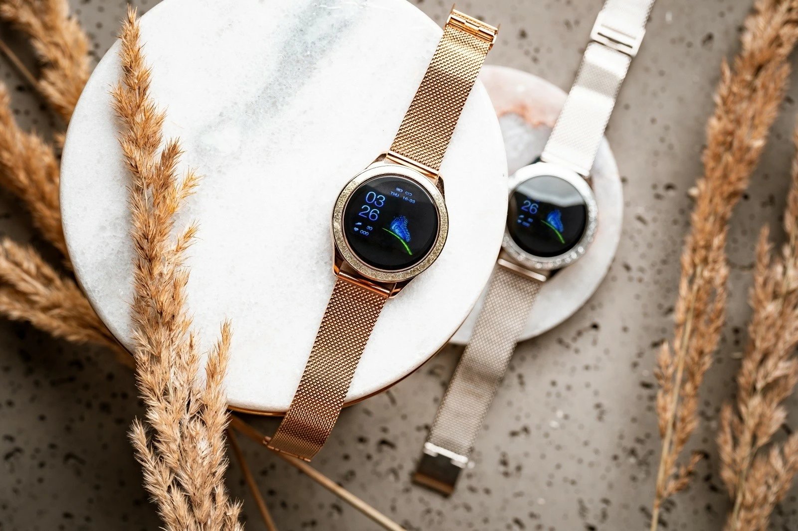 Smartwatch ORO-MED Smart Crystal Silver, 1.05", Bluetooth, Argjend
