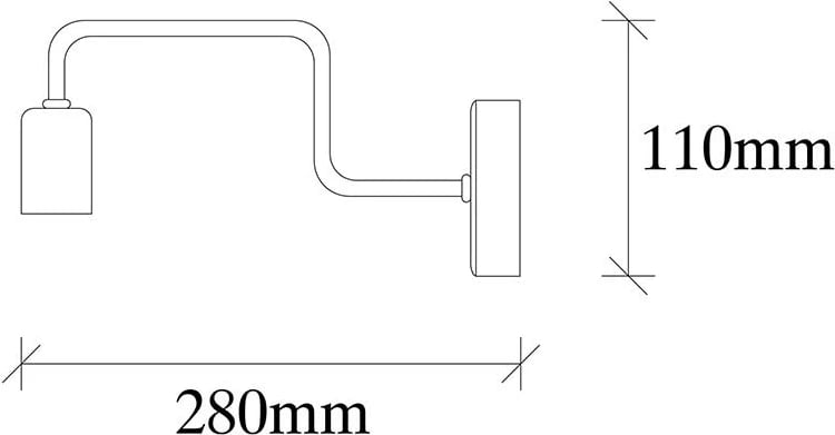 Llambë muri PWL-0053, ngjyrë e zezë, 28x4x11cm
