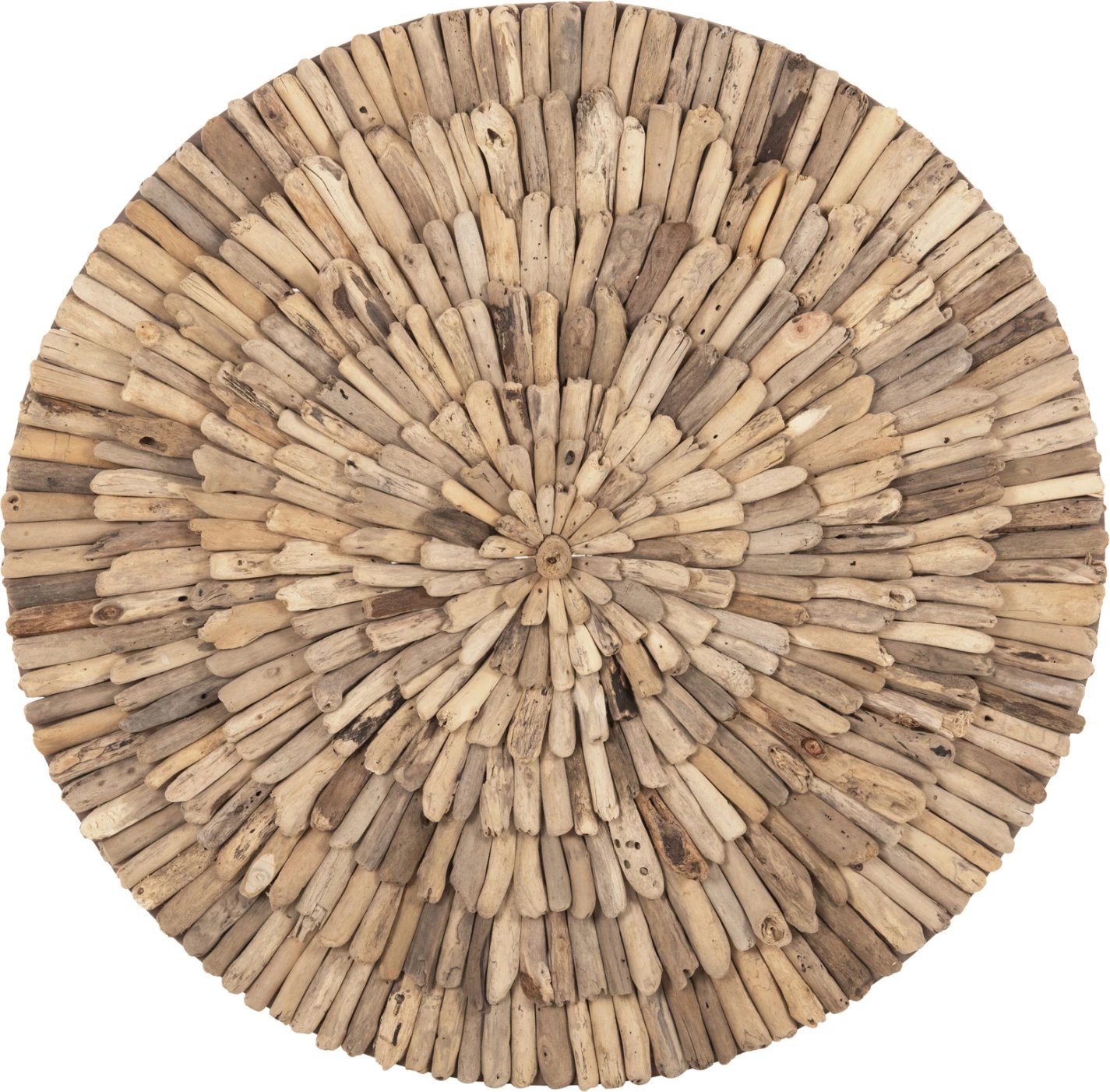 Dekorim muri i rrumbullakët CHIIKI FH4299 prej druri natyral Φ80 cm