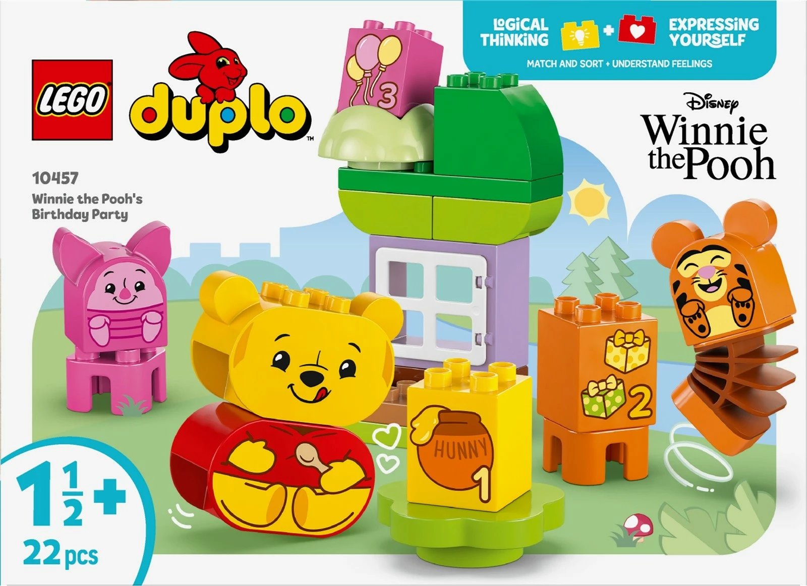 Set lodrash LEGO DUPLO Disney 10457 Winnie the Pooh's Birthday Party, 22 pjesë, plastikë, shumëngjyrëshe