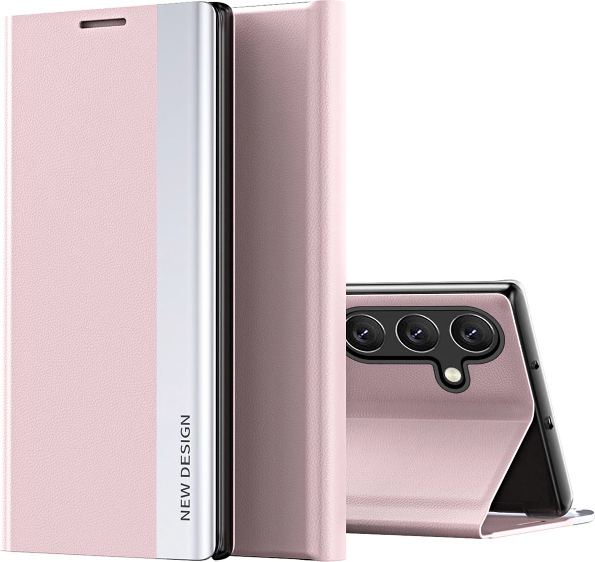 Mbështjellës Hurtel Sleep Case Pro për Samsung Galaxy A26, me kapak dhe qëndrim, Rozë