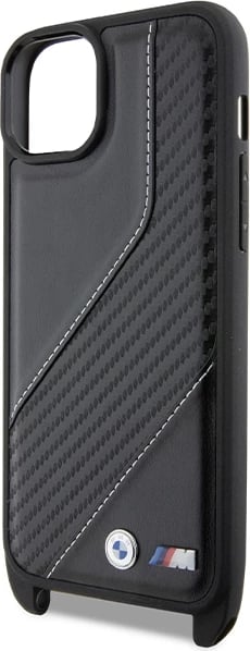 Mbështjellës BMW M Edition Carbon Stripe & Strap për iPhone 15 Plus / 14 Plus, i zi