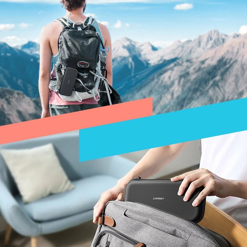 Mbështjellës Ugreen LP174 50974 për Nintendo Switch, 26x12x4 cm, zi