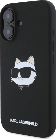 Mbështjellës Karl Lagerfeld Silicone Choupette Head MagSafe për iPhone 16, i zi