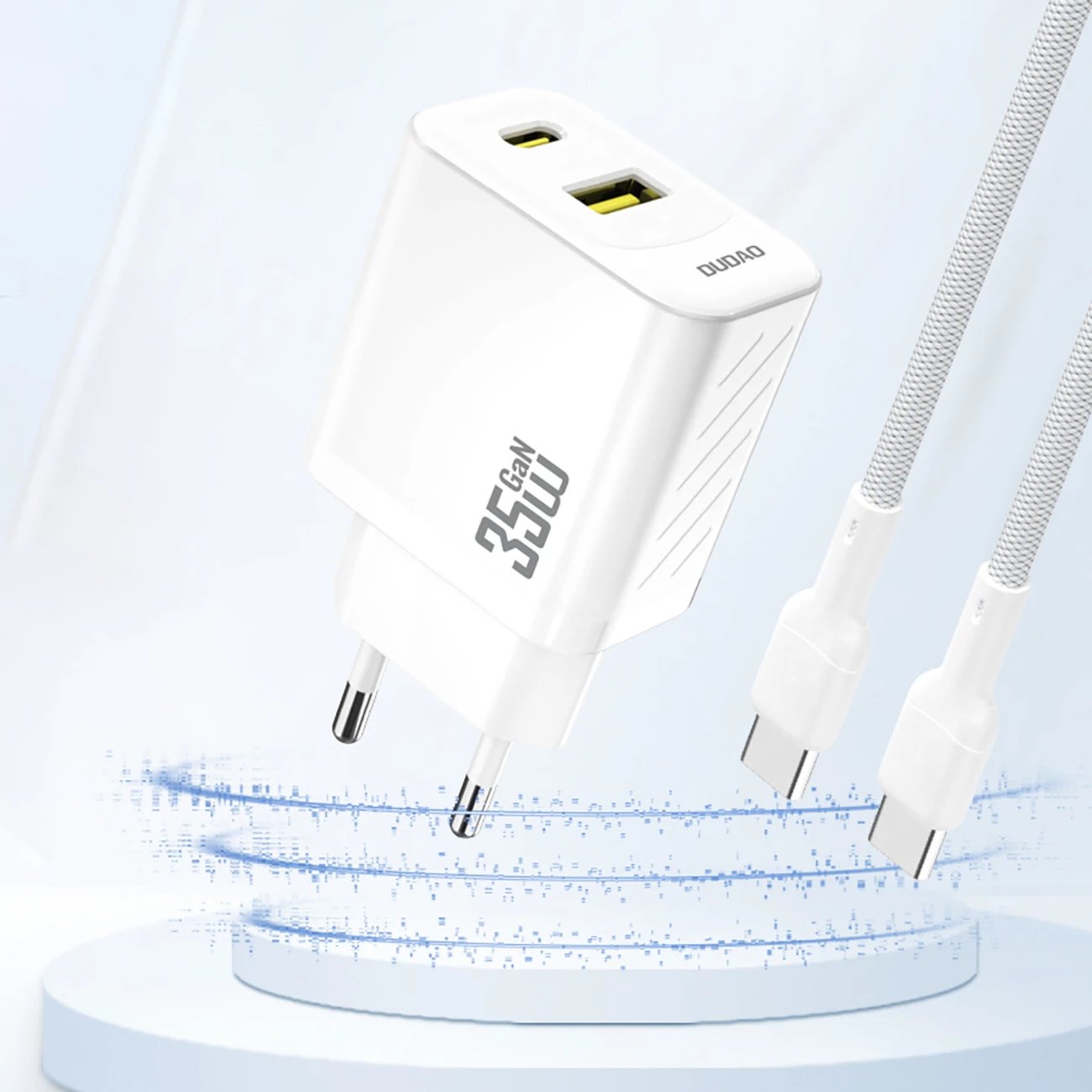 Karikues muri Dudao A27 MaxC me kabllo USB-C, 35W, Bardhë