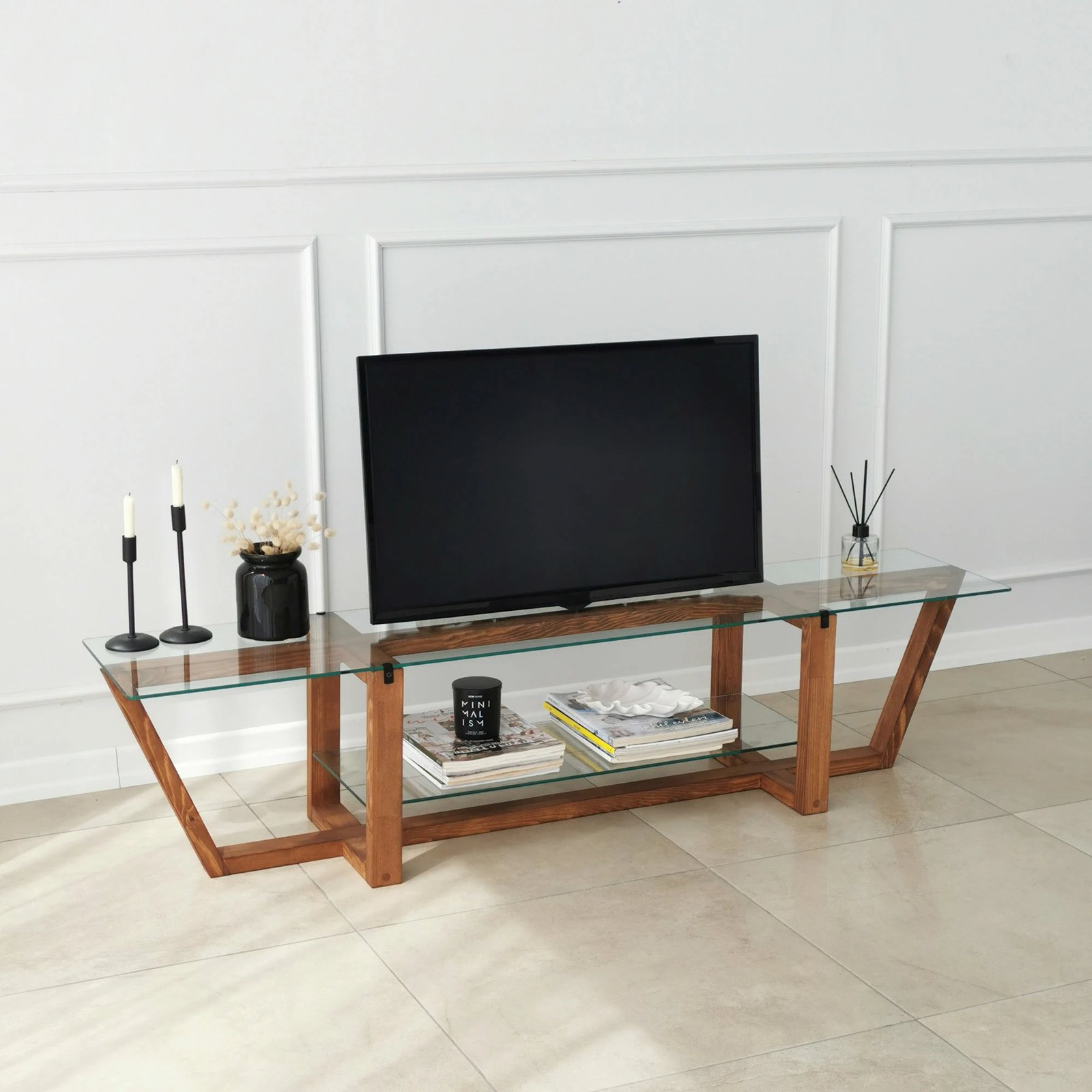 Komodë TV Hanah Home, Amalfi, ngjyrë arre