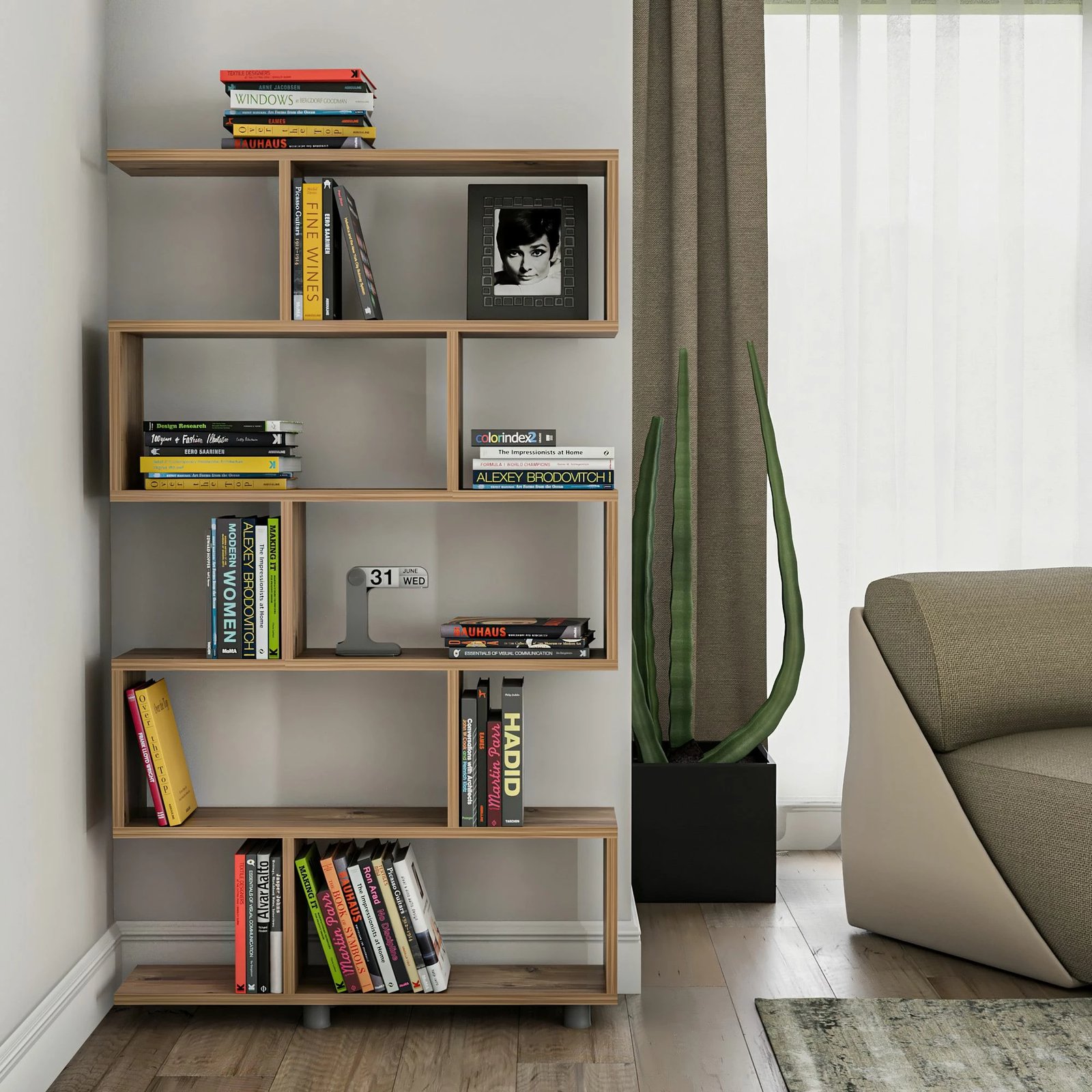Raft librash Hanah Home, Elif, ngjyrë pishë