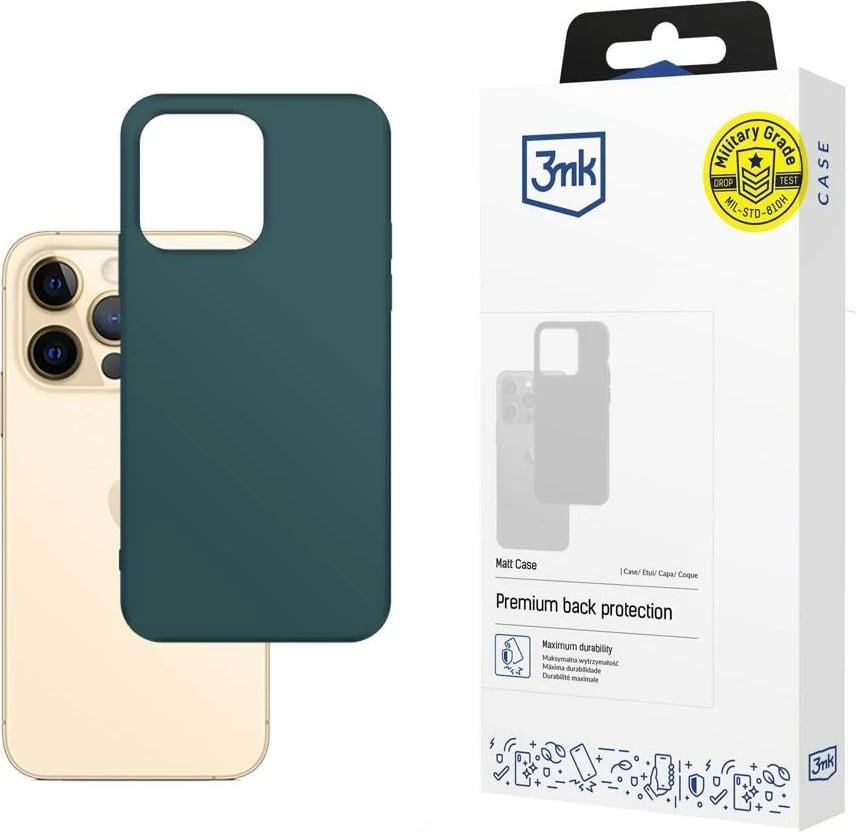 Mbështjellës për celular 3mk Matt Case për iPhone 13 Pro, TPU, e gjelbër e errët