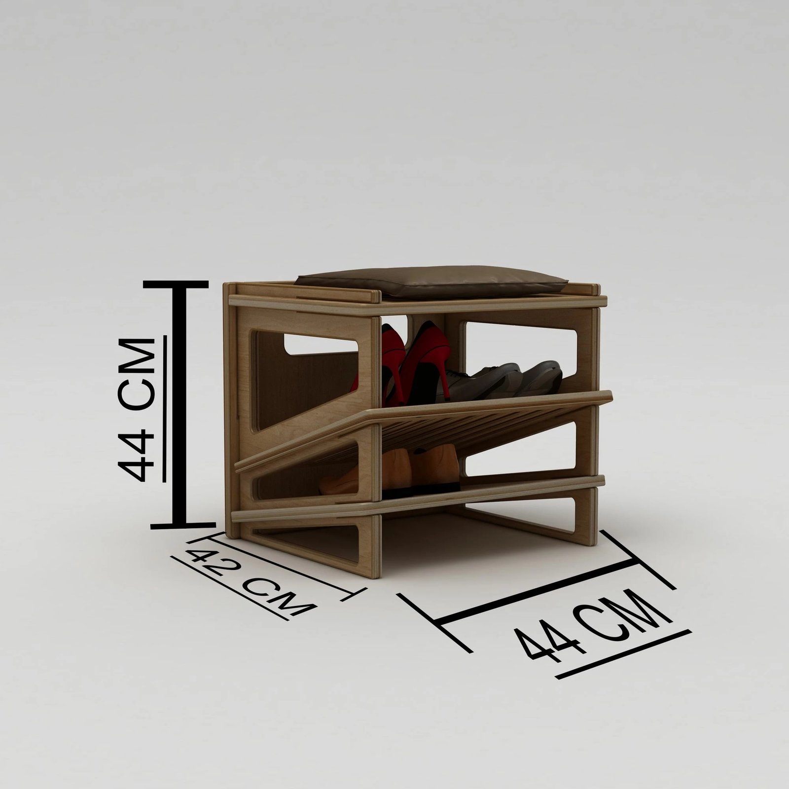 Dollap për këpucë Skye Decor, Jolly, dru natyral