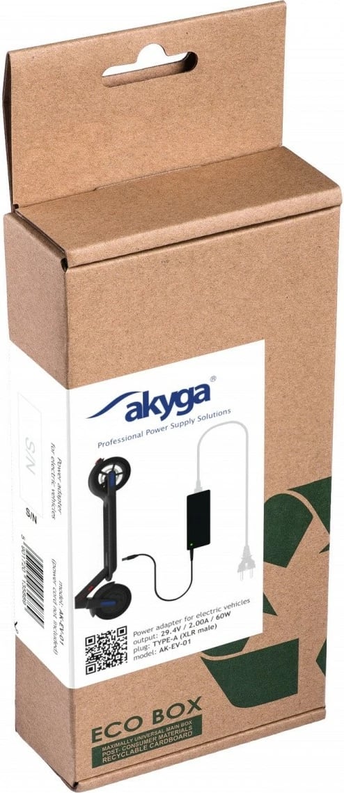 Karikues elektrik AKYGA AK-EV-01, 29.4V, 2A, 60W, XLR, i zi