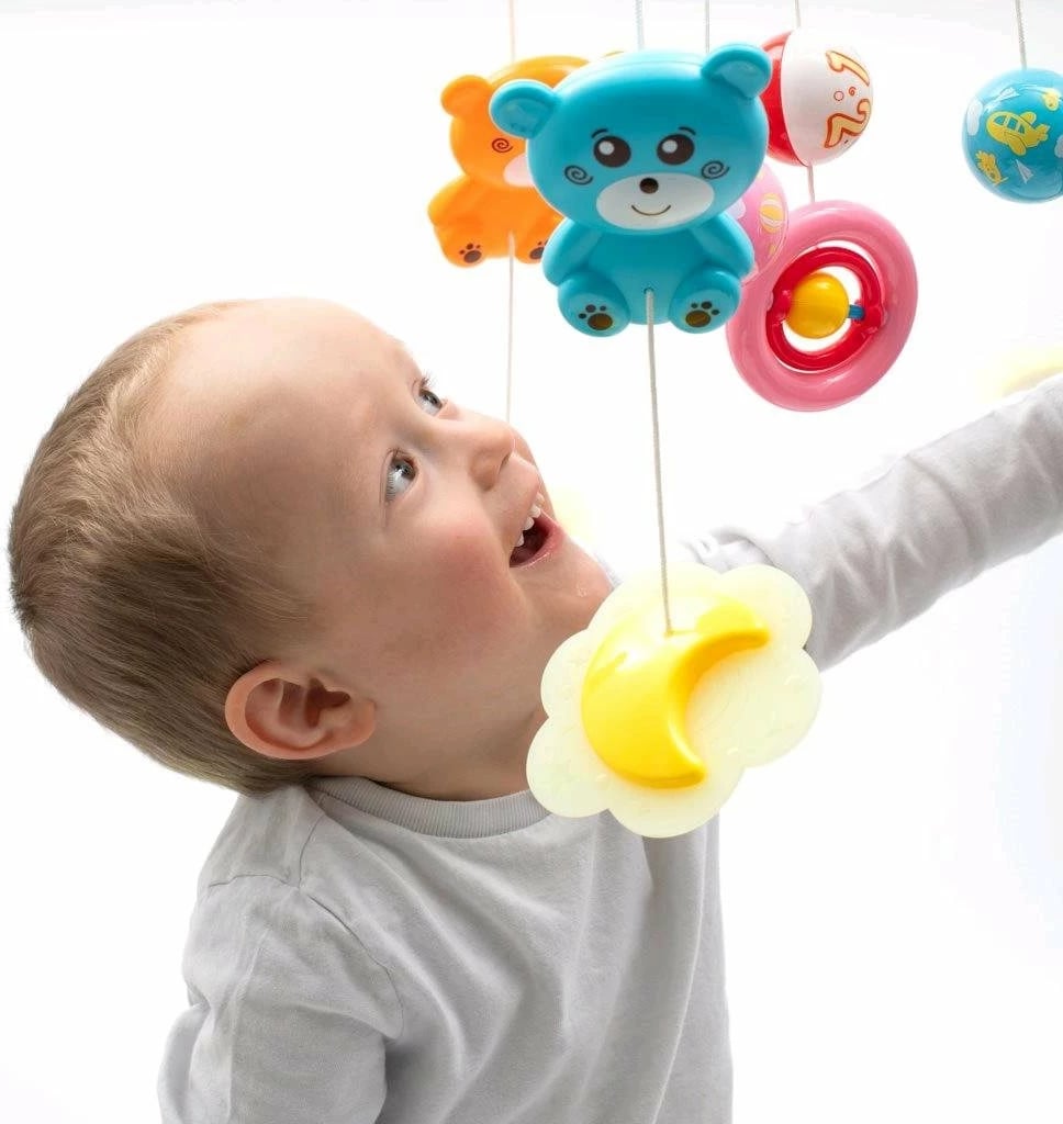 Karusel për krevat bebi, BABY MIX, projektor me yje, 3 melodi, volum i rregullueshëm, gri