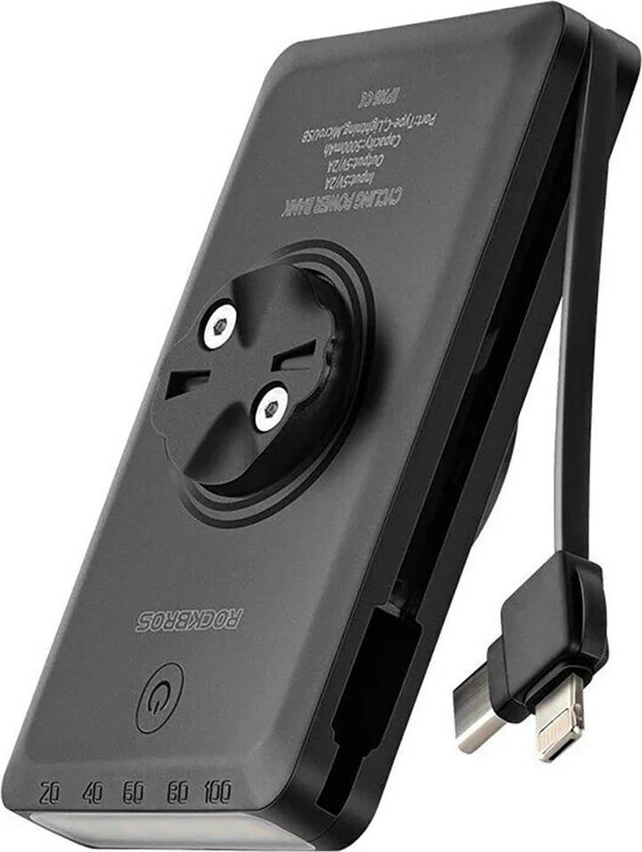 Dritë biçiklete Rockbros JP008 me power bank 5000 mAh, e zezë