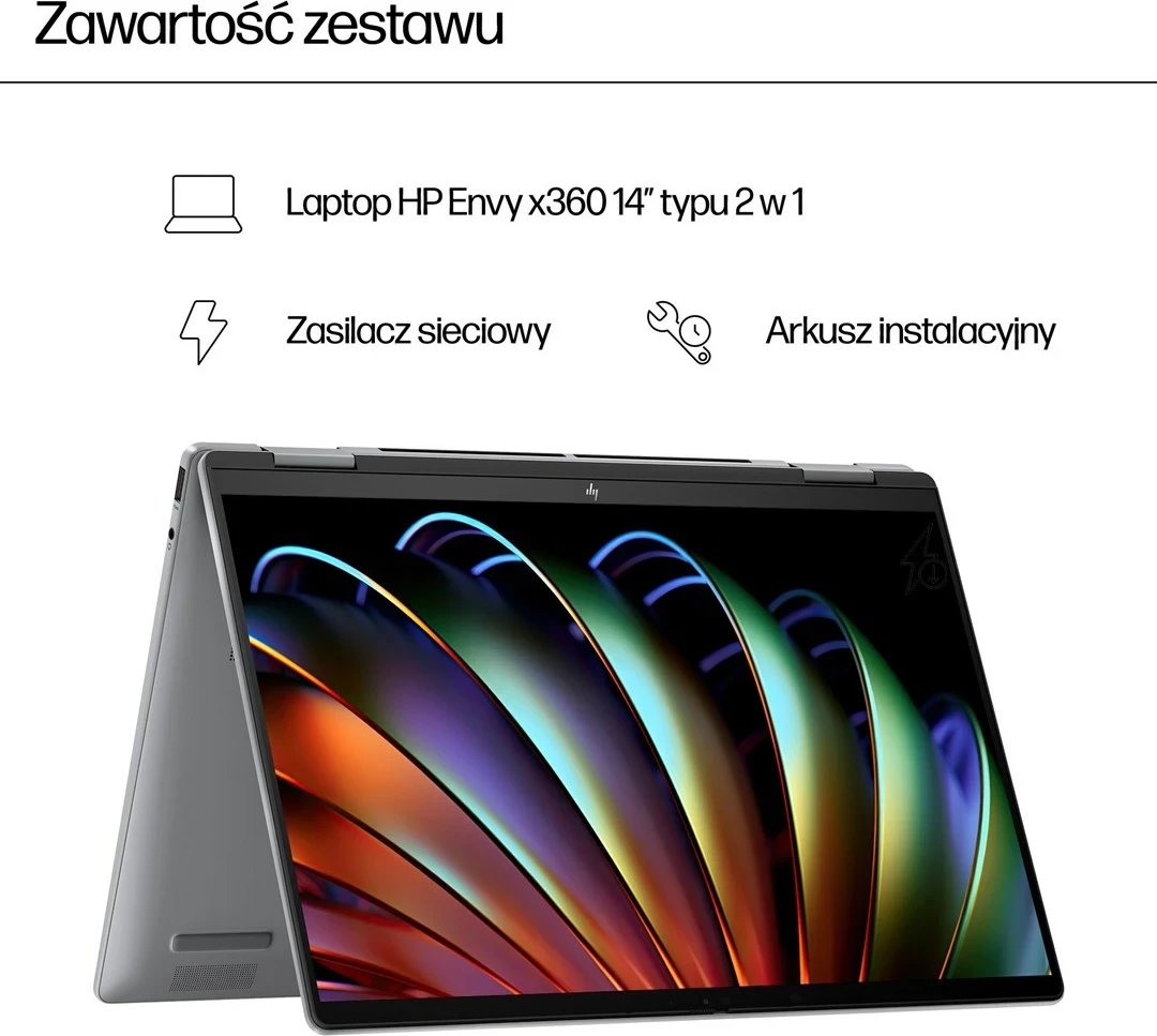 Laptop HP ENVY x360 14-fa0400nw, Ryzen 5, 16 GB RAM, 512 GB SSD, Glacier Silver