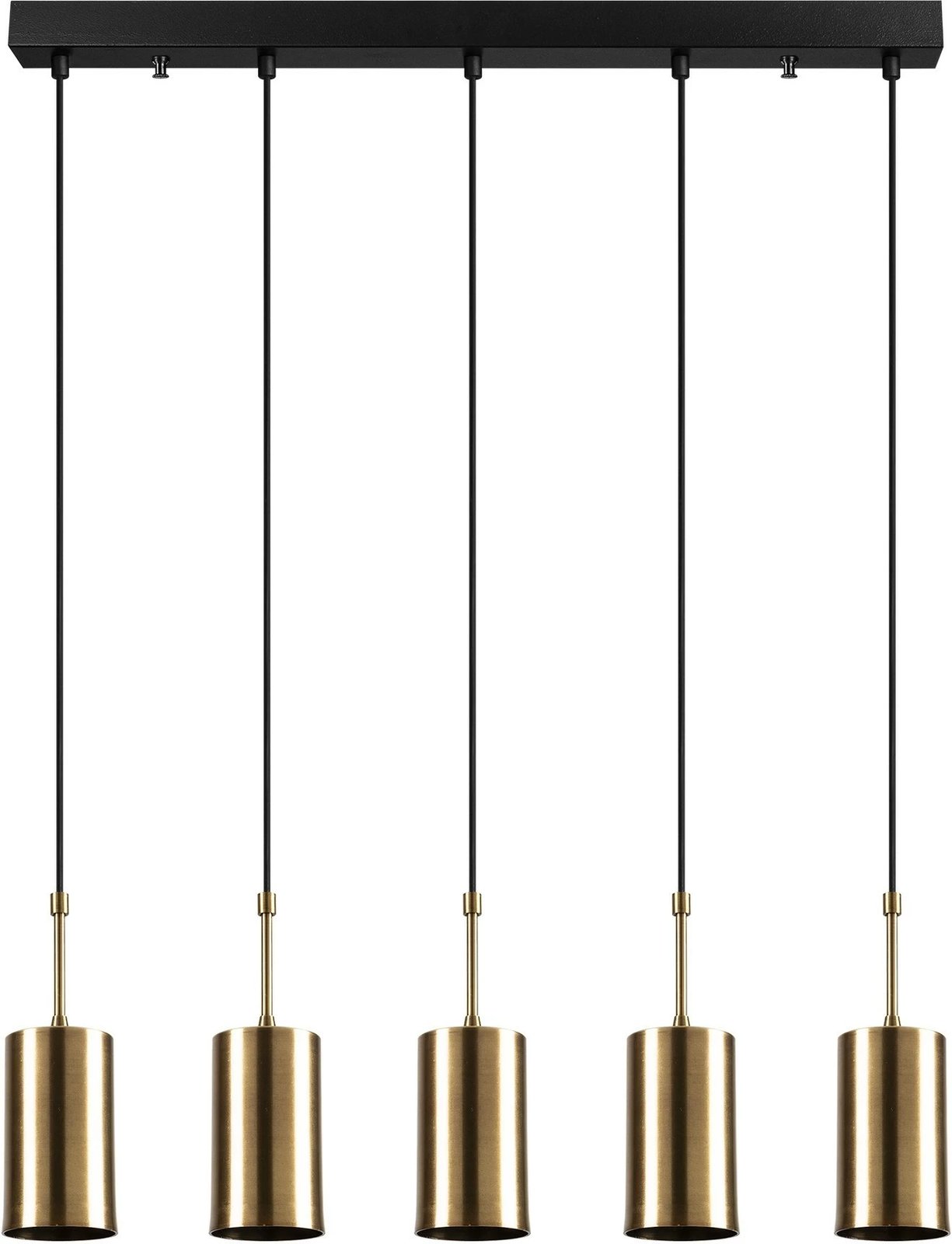 Llambë varëse moderne, Opviq Kem-6386, ngjyrë ari dhe e zezë, 79x9cm, 5xE27