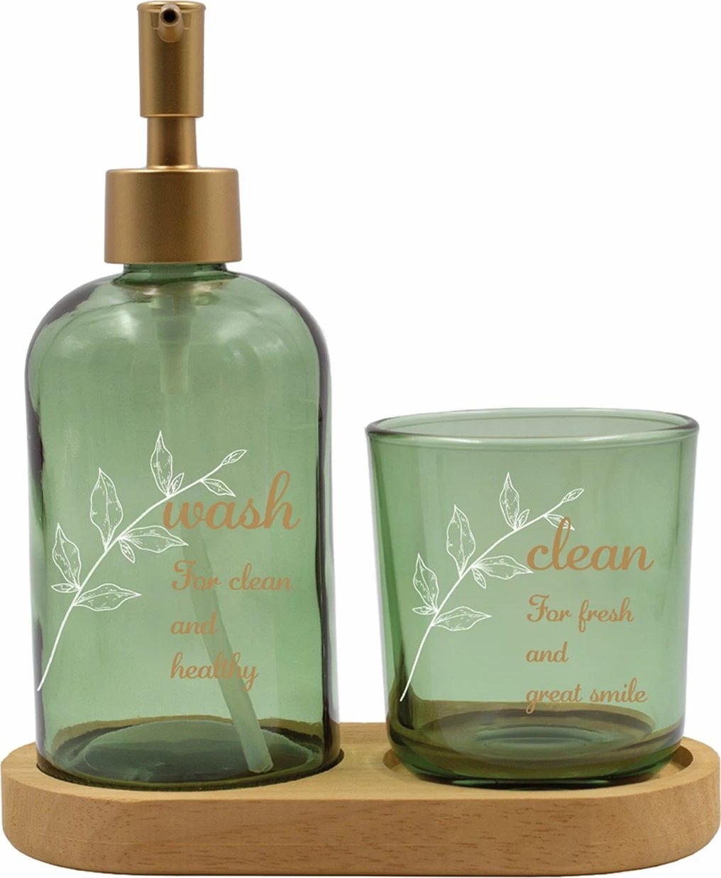 Set banjoje prej qelqi, 3 pjesë, ngjyrë e gjelbër, Mijolnir, Viola