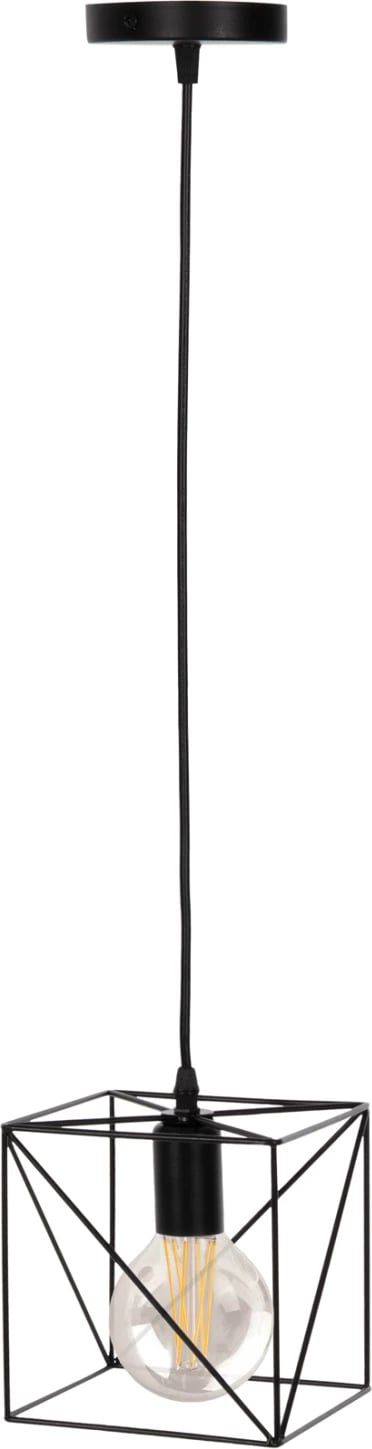 Llambë varëse tavani, kub metalik i zi, FH4039, 16x16x123H cm Llambë varëse tavani, kub metalik i zi, FH4039, 16x16x123H cm