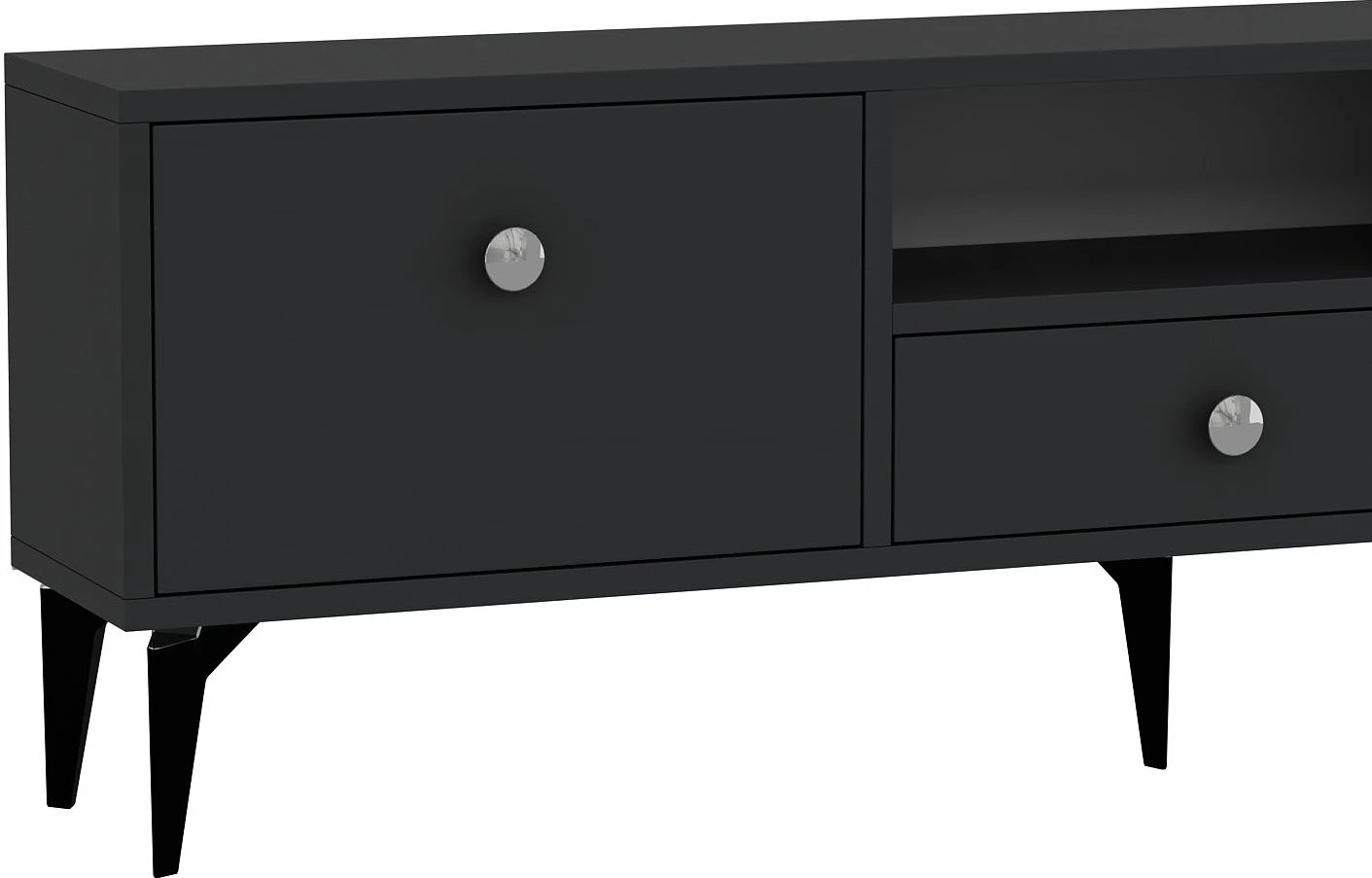 Komodë për TV Skye Decor, 1300-DROP-1, antracit, argjend