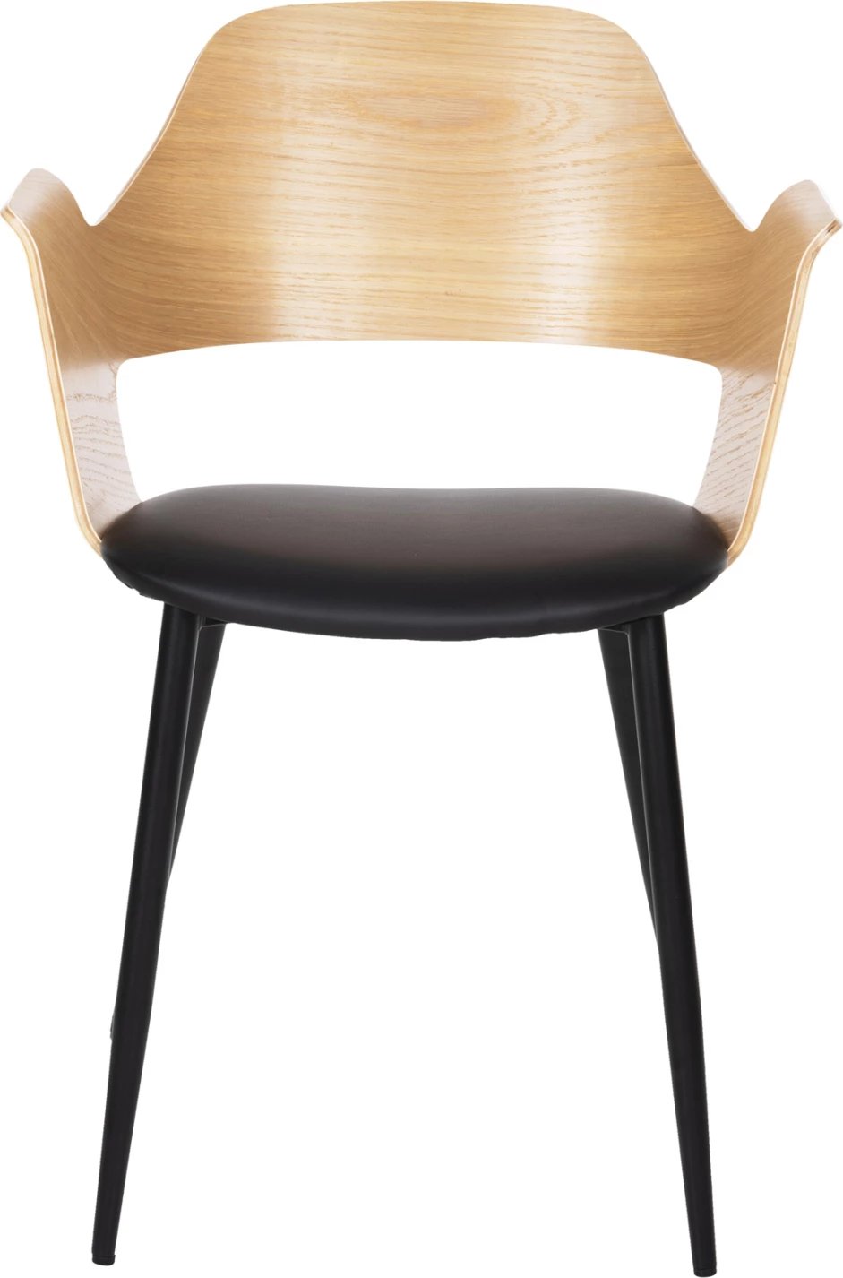 Karrige ngrënieje VELP FH9616.01 dru natyral-zi PU-këmbë metalike të zeza 55,5x50x79H cm., set prej 2 copë